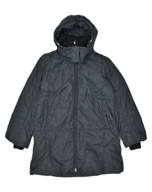 Women's Evening Wear VINTAGE Womens Hooded Padded Jacket UK 8 Small  Grey Polyamide