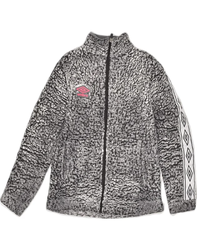 Women's Party Outfit UMBRO Womens Fleece Jacket UK 10 Small Grey Flecked Polyester