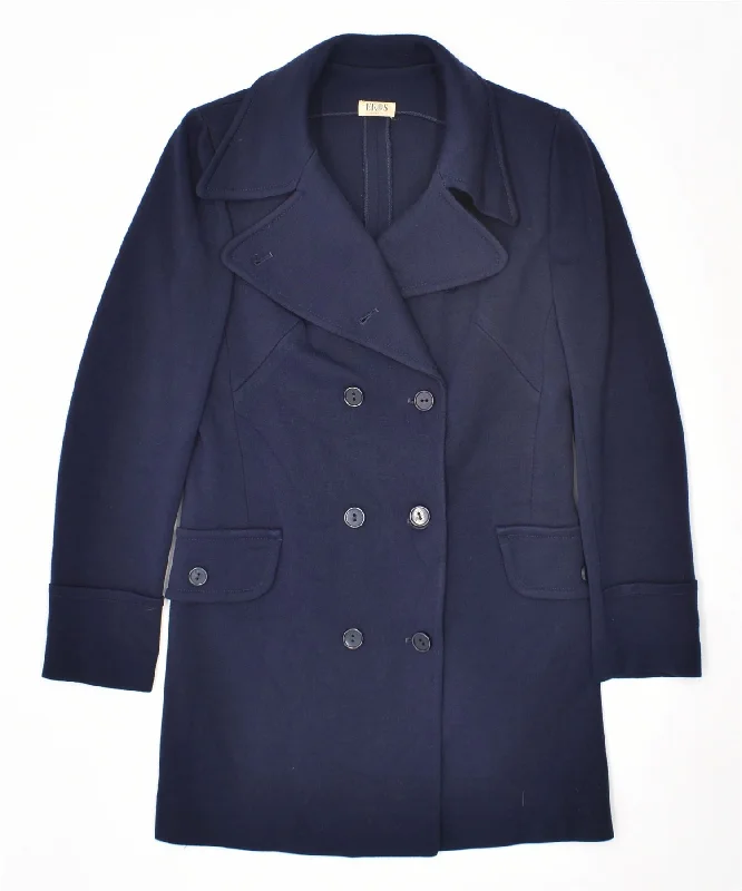 Women's Vacation Outfit Set EROS Womens Double Breasted Coat UK 12 Medium Navy Blue Vintage Women's Vacation Outfit Set EROS Womens Double Breasted Coat UK 12 Medium Navy Blue Vintage