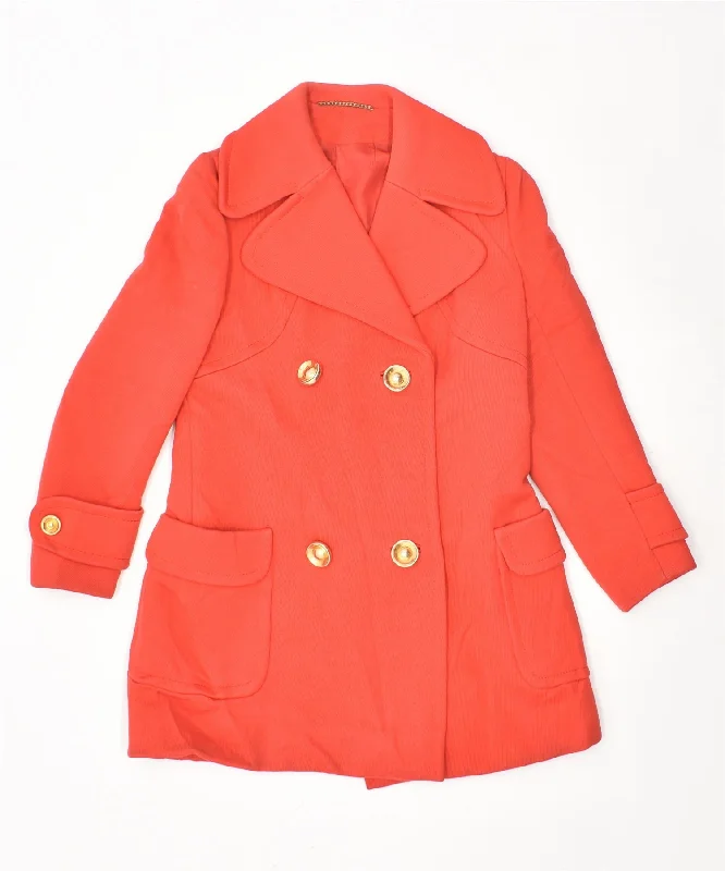 Seasonal Sale VINTAGE Womens Double Breasted Coat IT 44 Medium Red