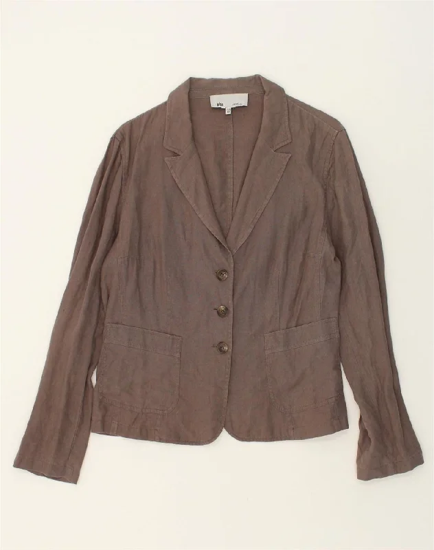 Women's Luxury Attire LES COPAINS Womens 3 Button Blazer Jacket IT 44 Medium Grey Linen Women's Luxury Attire LES COPAINS Womens 3 Button Blazer Jacket IT 44 Medium Grey Linen