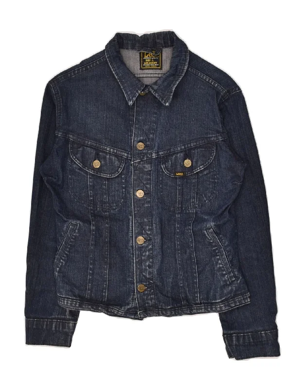 Women's High-Fashion Outfit LEE Womens Denim Jacket UK 14 Large Navy Blue