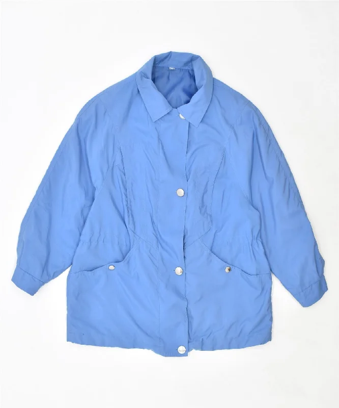 Women's Clothes For Work VINTAGE Womens Overcoat IT 42 Medium Blue Polyester