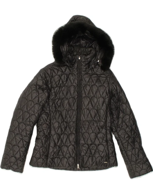 Women's Elegant Evening Attire BRUGI Womens Hooded Padded Jacket IT 48 XL Black Polyester Women's Elegant Evening Attire BRUGI Womens Hooded Padded Jacket IT 48 XL Black Polyester