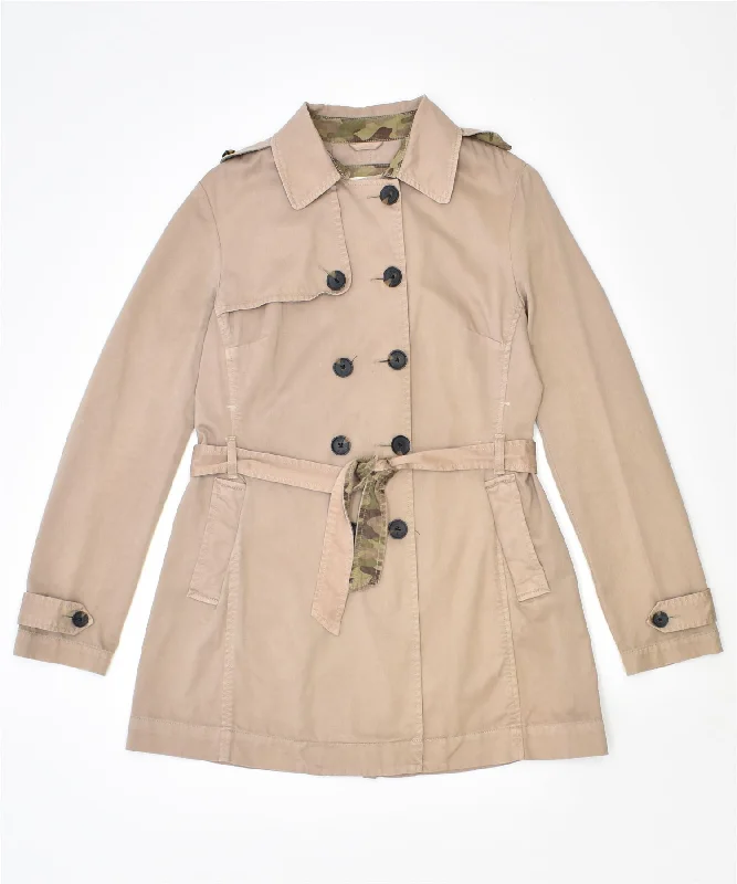 Clothing Brands RIFLE Womens Military Jacket UK 14 Large Khaki Cotton