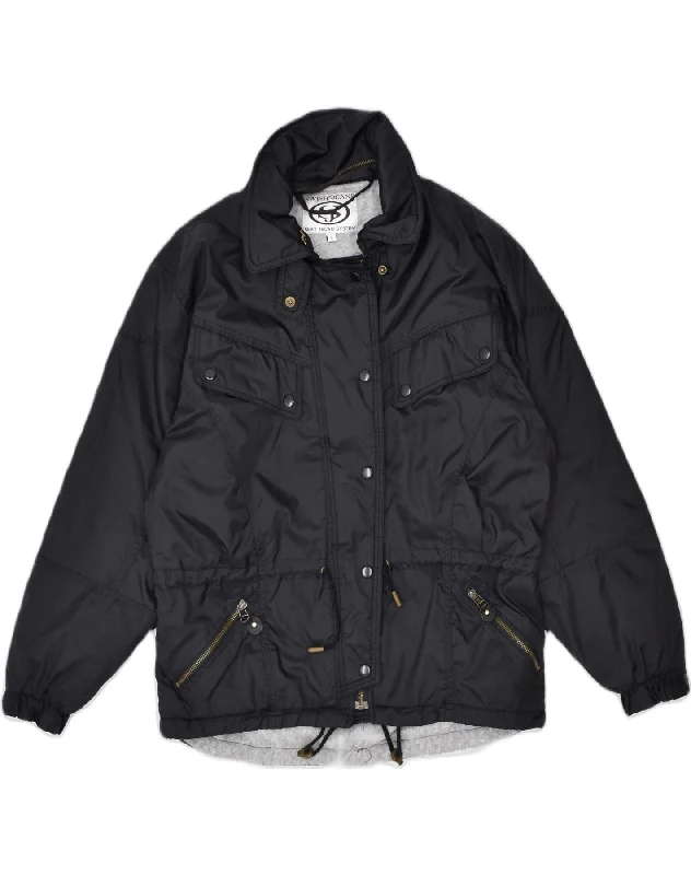 Extreme Clearance Deals VINTAGE Womens Utility Jacket UK 10 Small Black Nylon