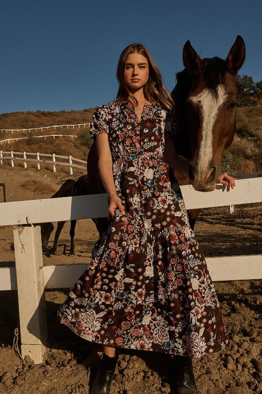 Grab Romantic Date - Night Styles Now Journee Floral Morty Puff Sleeve Maxi Dress
