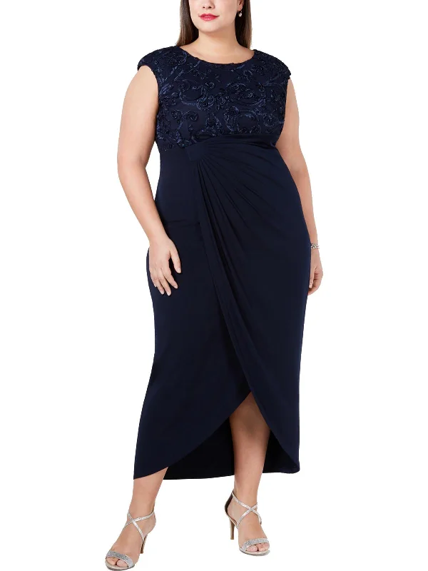 Clearance Sale, All Cheap Plus Womens Faux Wrap Soutache Evening Dress