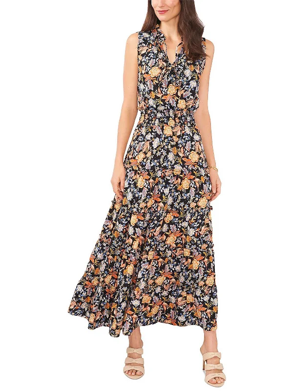 Feminine Soft - Hued Styles Womens Tiered Long Maxi Dress