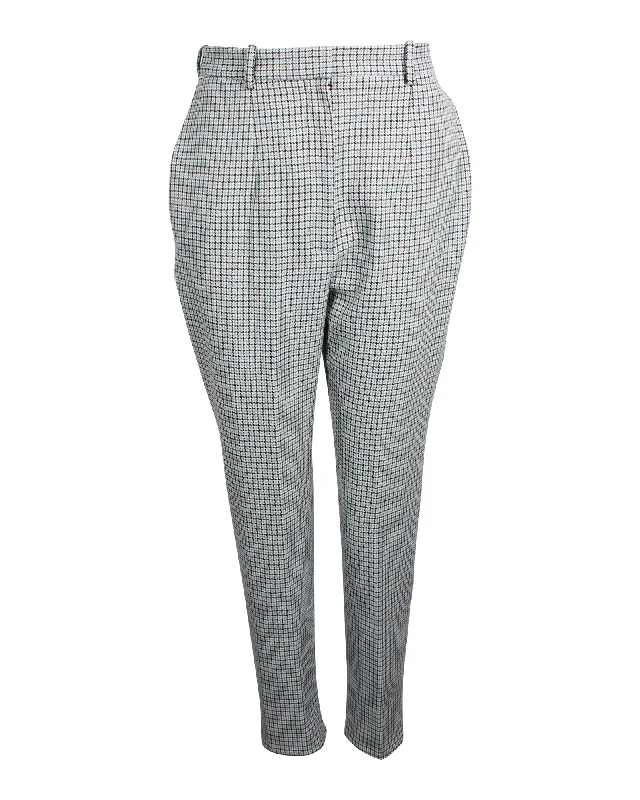 Alexander McQueen Houndstooth Trousers in Blue Wool