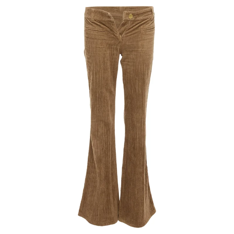 Chloe Cotton Corduroy Low Waist Flared Pants