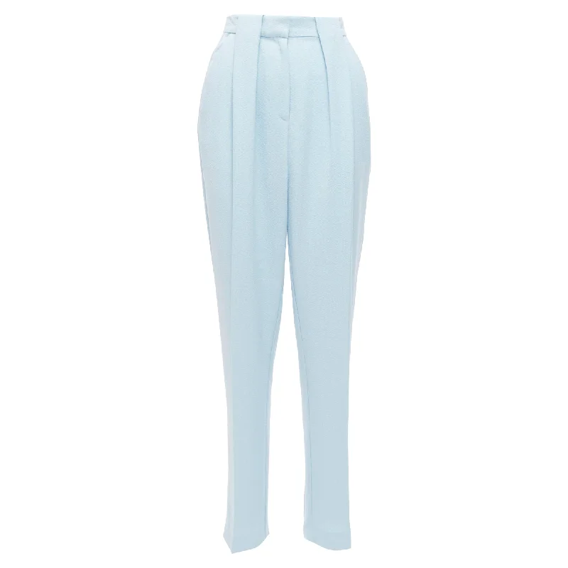 Emilia Wickstead Crepe Pleated Waist Tapered Pants