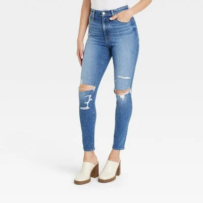 End Of Season Sale Women's High-Rise Distressed Skinny Jeans - Universal Thread Medium Wash 4 End Of Season Sale Women's High-Rise Distressed Skinny Jeans - Universal Thread Medium Wash 4