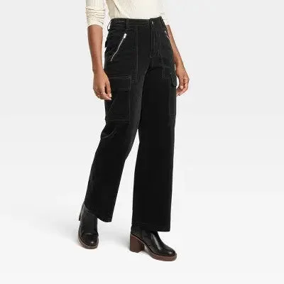 Limited Styles Universal Thread Women's High-Rise Straight Corduroy Cargo Pants Smart Casual Limited Styles Universal Thread Women's High-Rise Straight Corduroy Cargo Pants Smart Casual