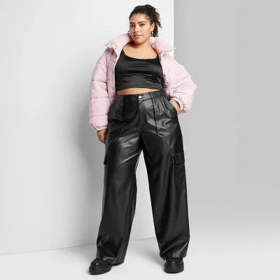 Trendy Women's Wear Collection Wild Fable Women's High Rise Straight Leg Classic Faux Leather Pants Trendy Women's Wear Collection Wild Fable Women's High Rise Straight Leg Classic Faux Leather Pants