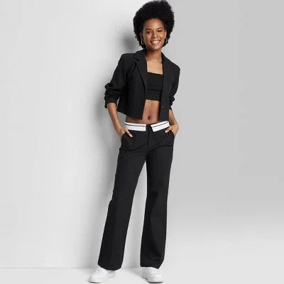 Odd Size Clearance Sale New - Women's Mid-Rise Foldover Straight Chino Pants - Wild Fable Black 00 Odd Size Clearance Sale New - Women's Mid-Rise Foldover Straight Chino Pants - Wild Fable Black 00
