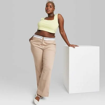 Snag Fabulous Fashion Bargains New - Women's Mid-Rise Foldover Straight Chino Pants - Wild Fable Light Taupe 17 Snag Fabulous Fashion Bargains New - Women's Mid-Rise Foldover Straight Chino Pants - Wild Fable Light Taupe 17