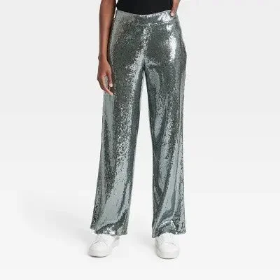 Fresh Styles, Fresh Deals A New Day Women's Relaxed Leg High Rise Sequin Trouser Pants Fresh Styles, Fresh Deals A New Day Women's Relaxed Leg High Rise Sequin Trouser Pants