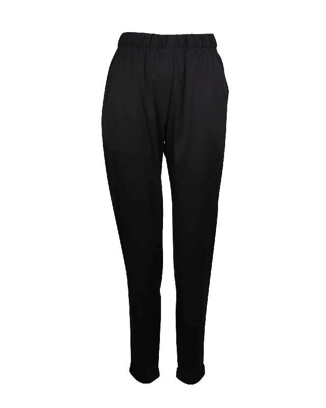 T by Alexander Wang Twill Pants in Black Silk